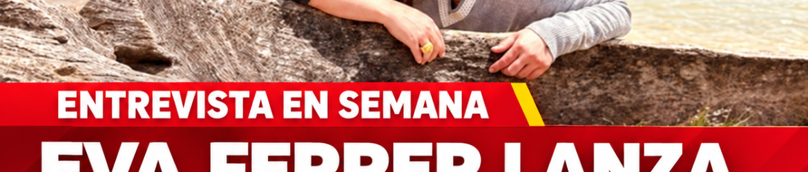 Cartel de noticias rojo junto al lago
